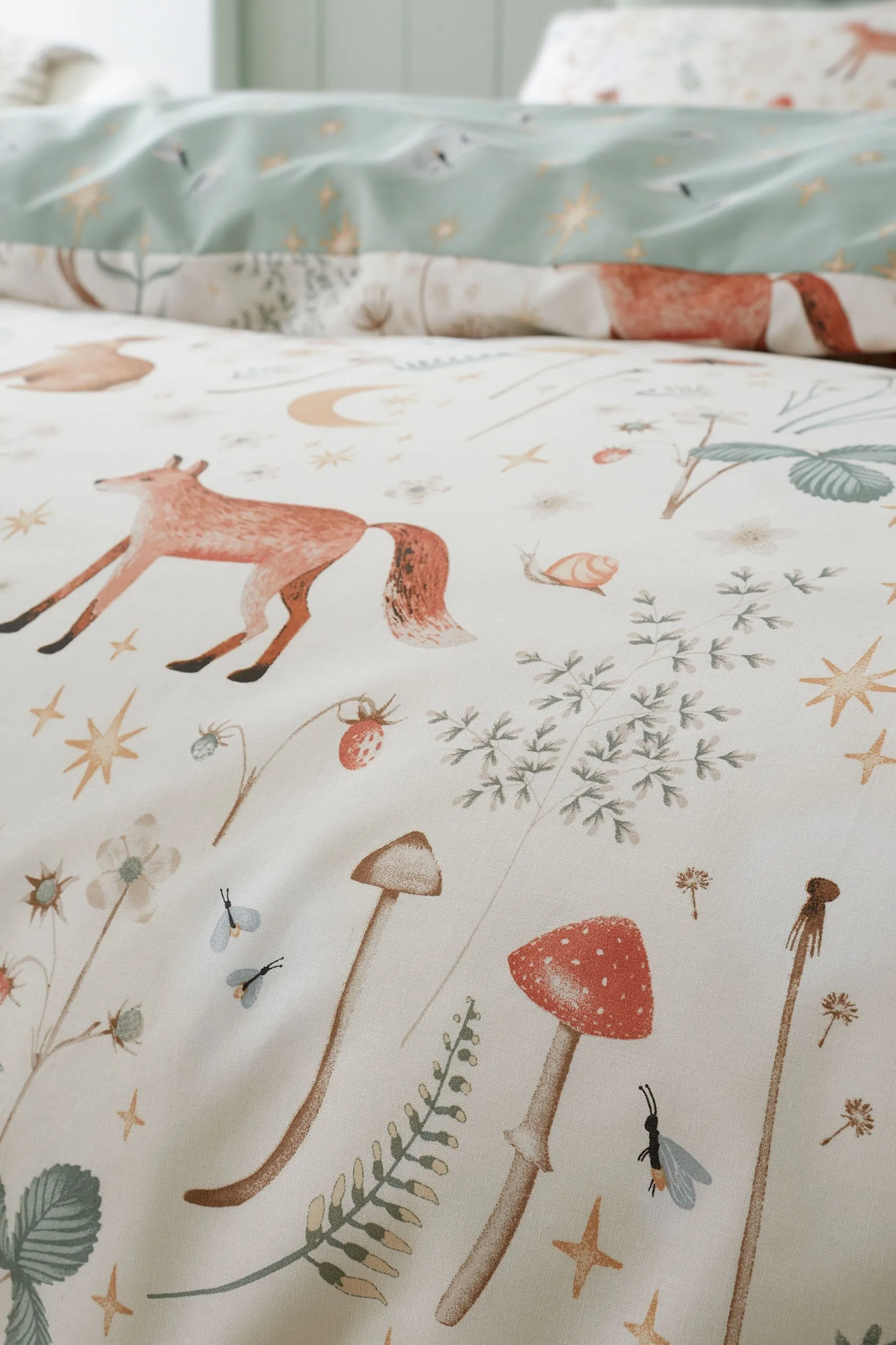 Catherine Lansfield Natural Enchanted Twilight Animals Print Duvet Cover Set