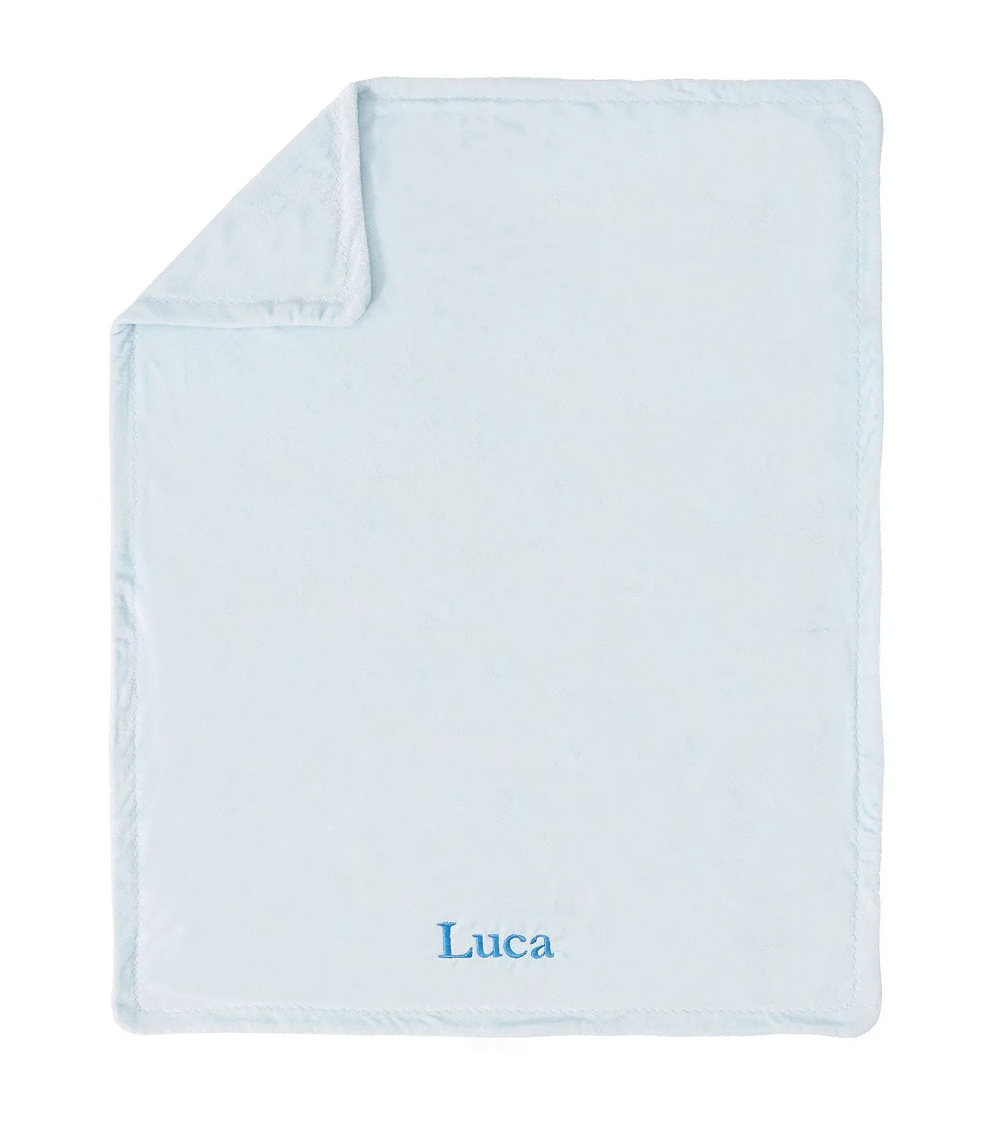 Chamois Baby Blanket - Light Blue