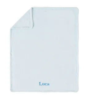 Chamois Baby Blanket - Light Blue