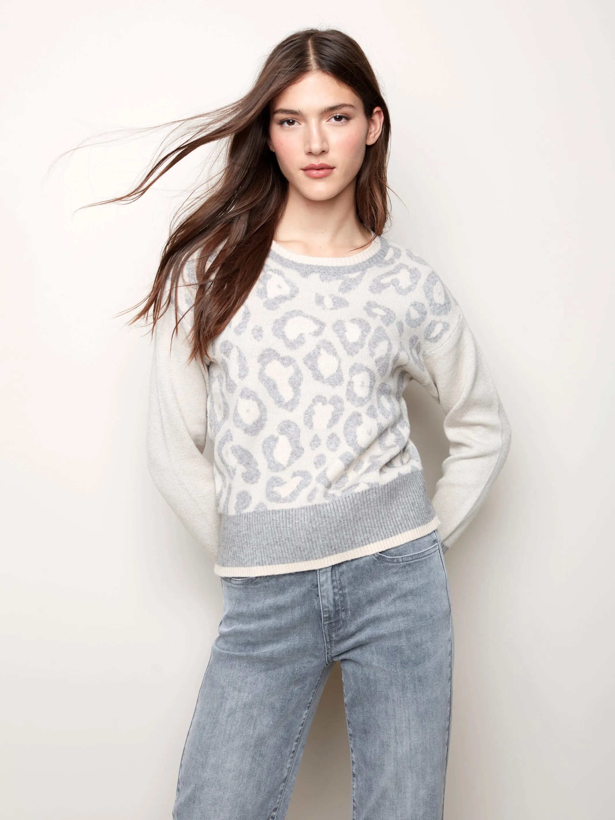 Charlie B Animal Jacquard Sweater