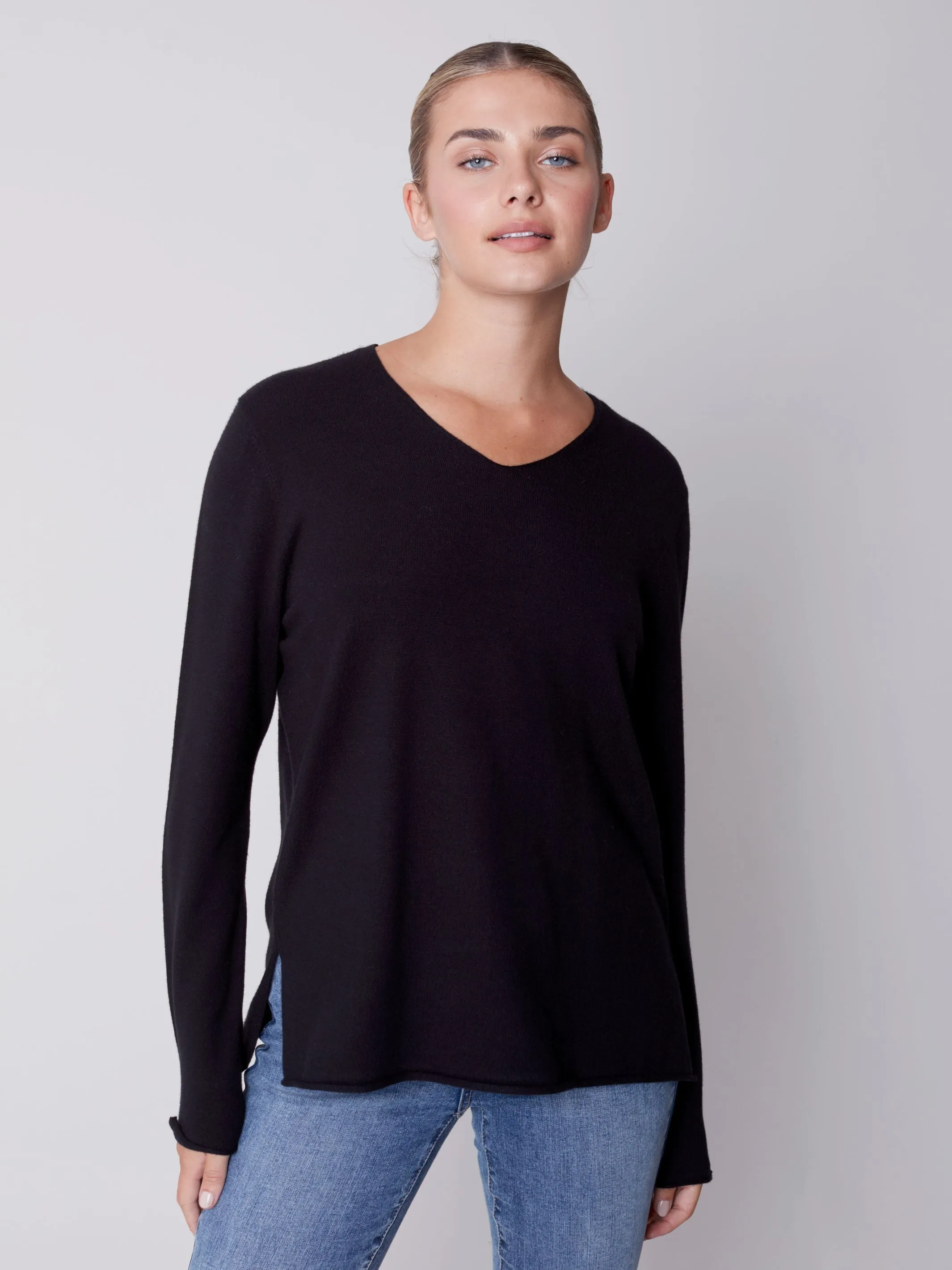 Charlie B Basic V-Neck Sweater