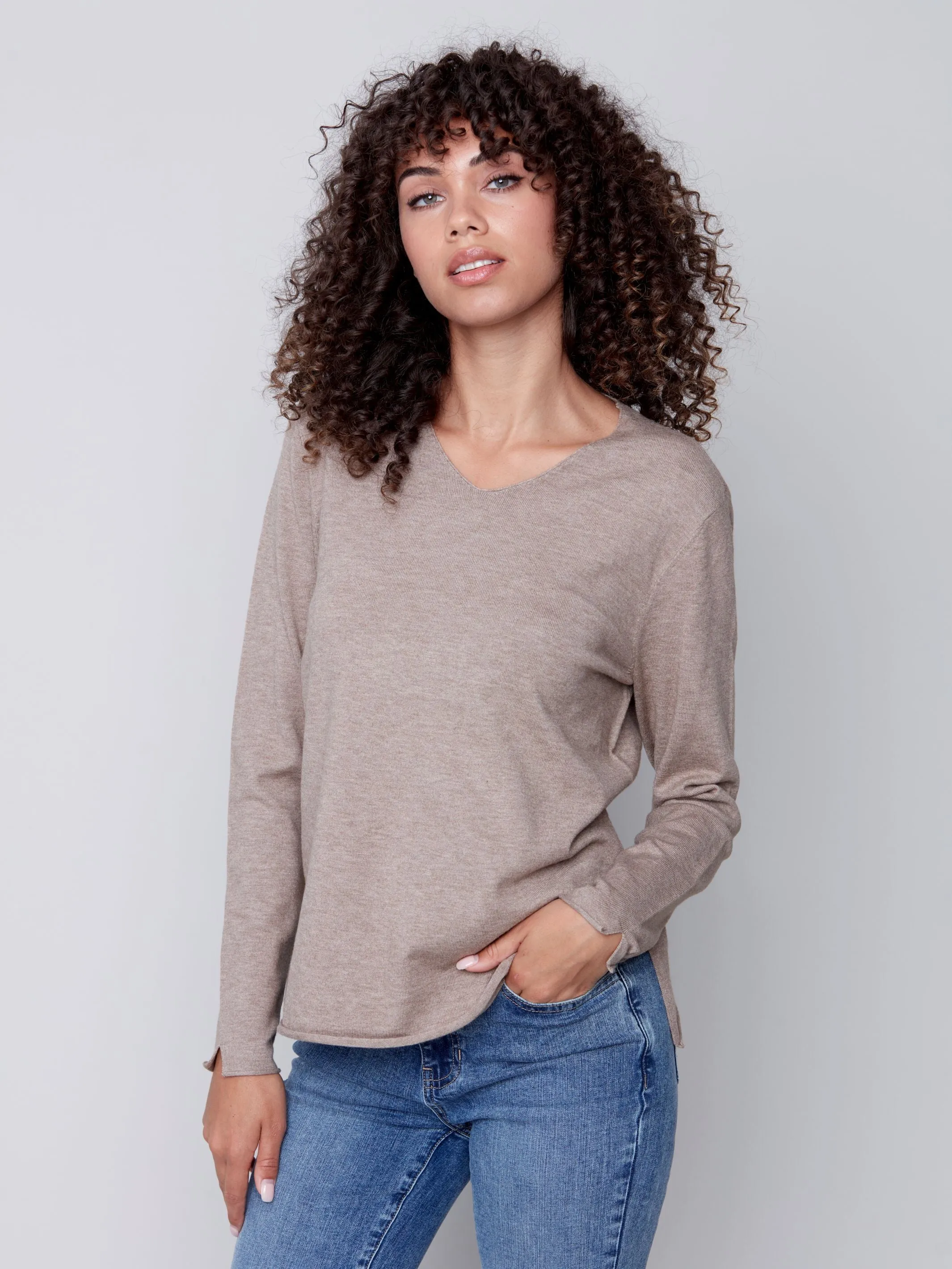 Charlie B Basic V-Neck Sweater