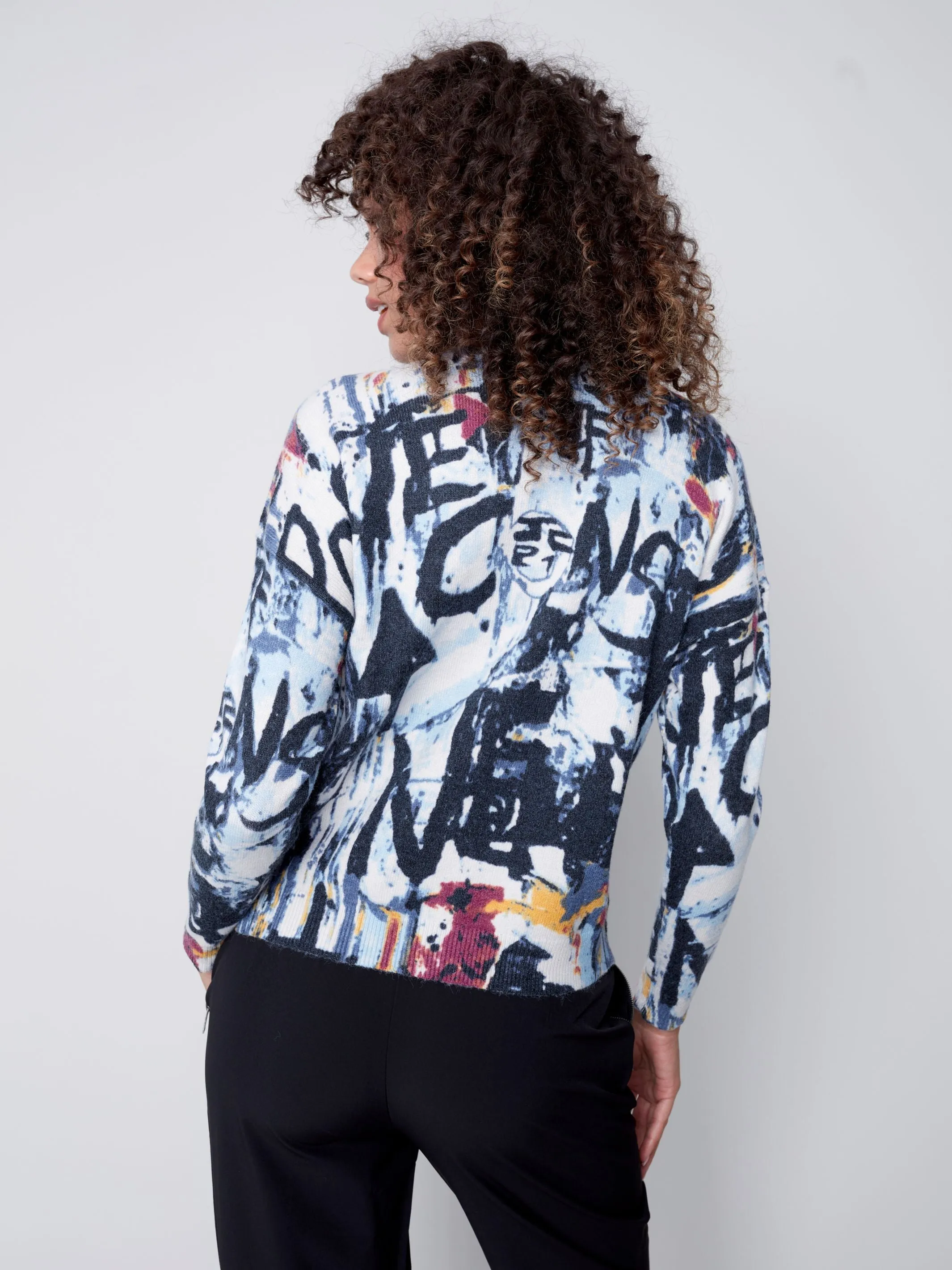 Charlie B Crew Neck Long Sleeve Sweater