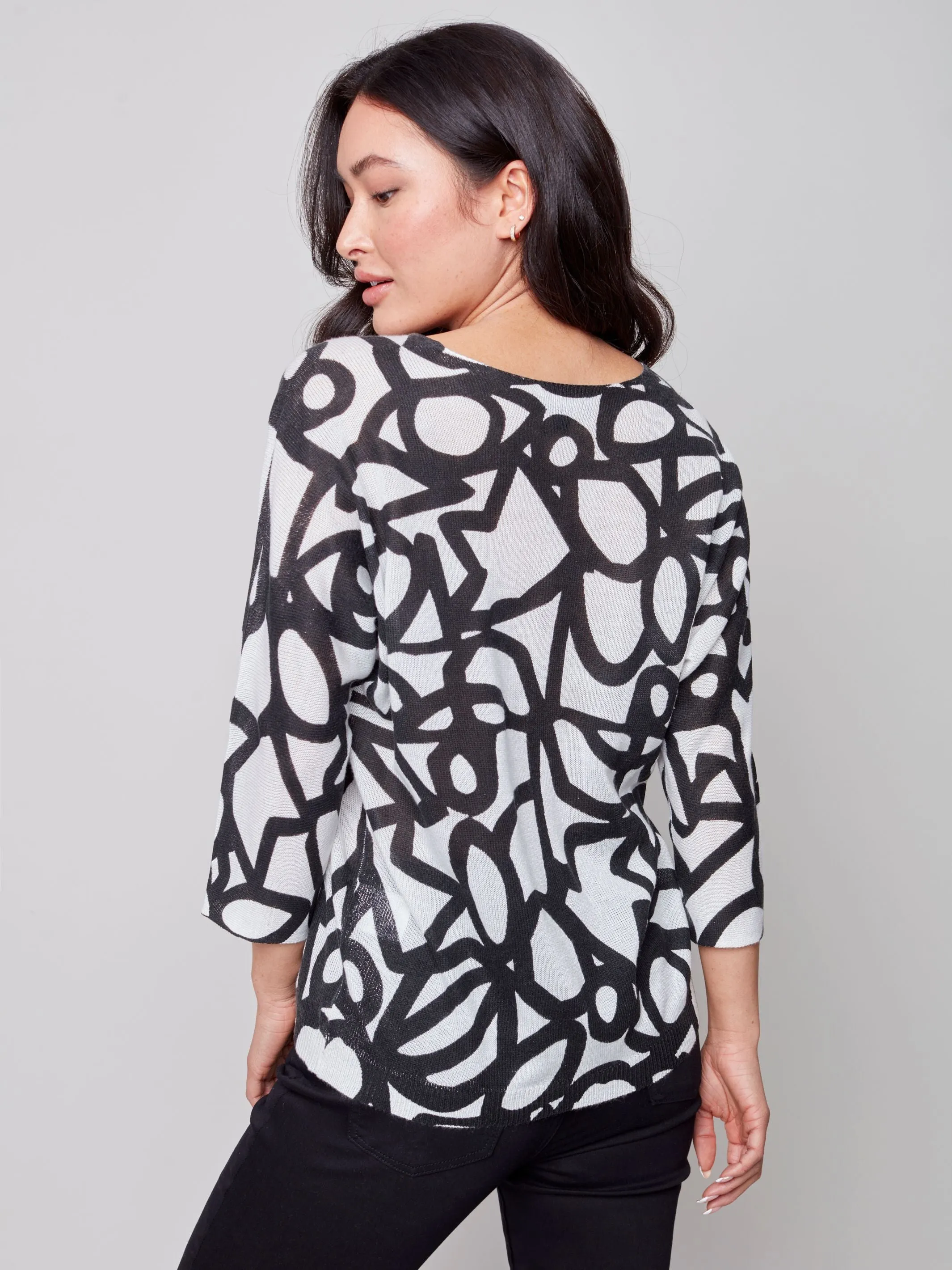 Charlie B Printed Dolman Sweater