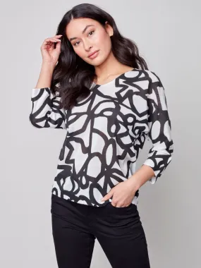 Charlie B Printed Dolman Sweater