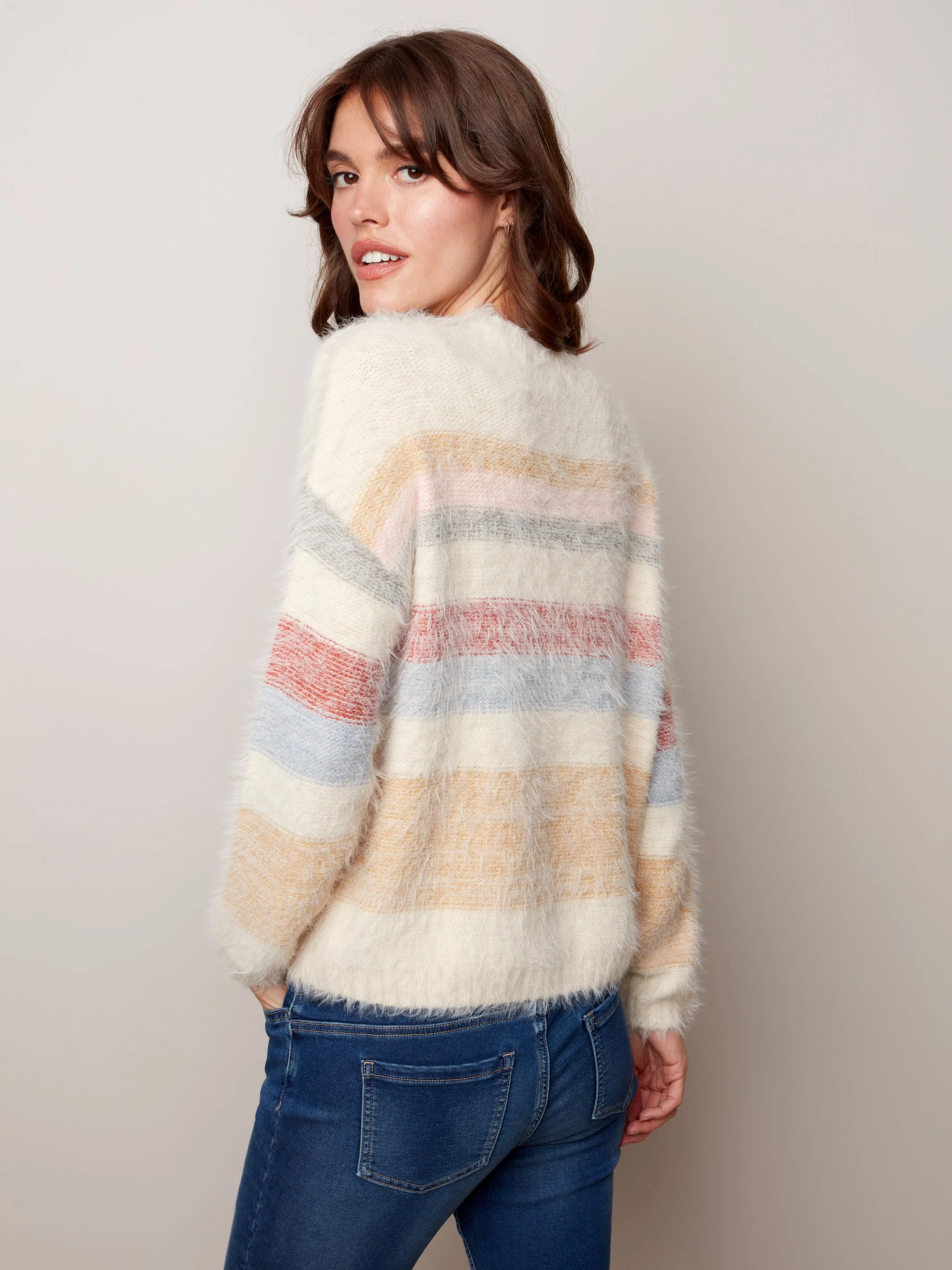 Charlie B Stripe Hairy Yam Sweater