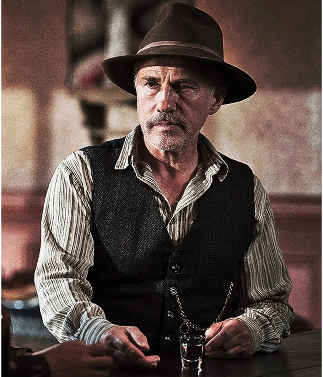 Christoph Waltz Dead for a Dollar Black Cowboy Vest