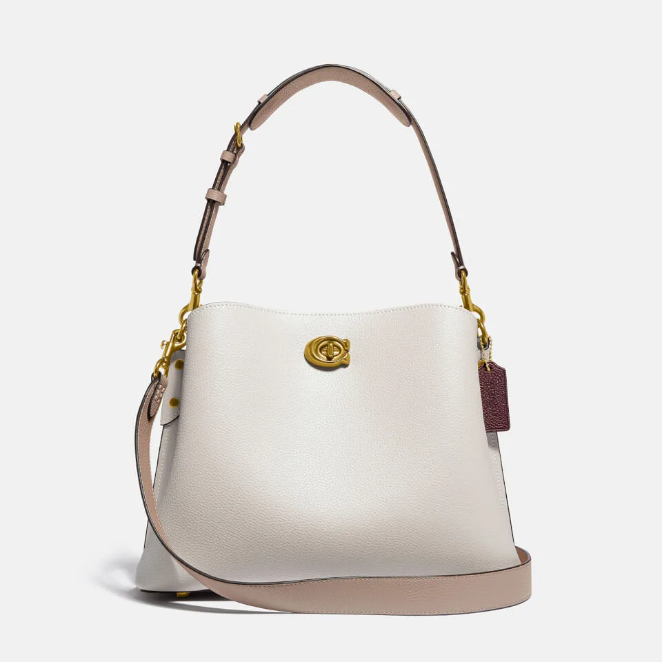 Coach Colorblock Willow Pebble-Grain Leather Shoulder Bag