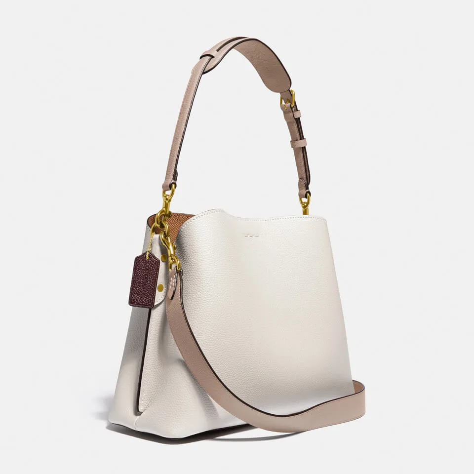 Coach Colorblock Willow Pebble-Grain Leather Shoulder Bag