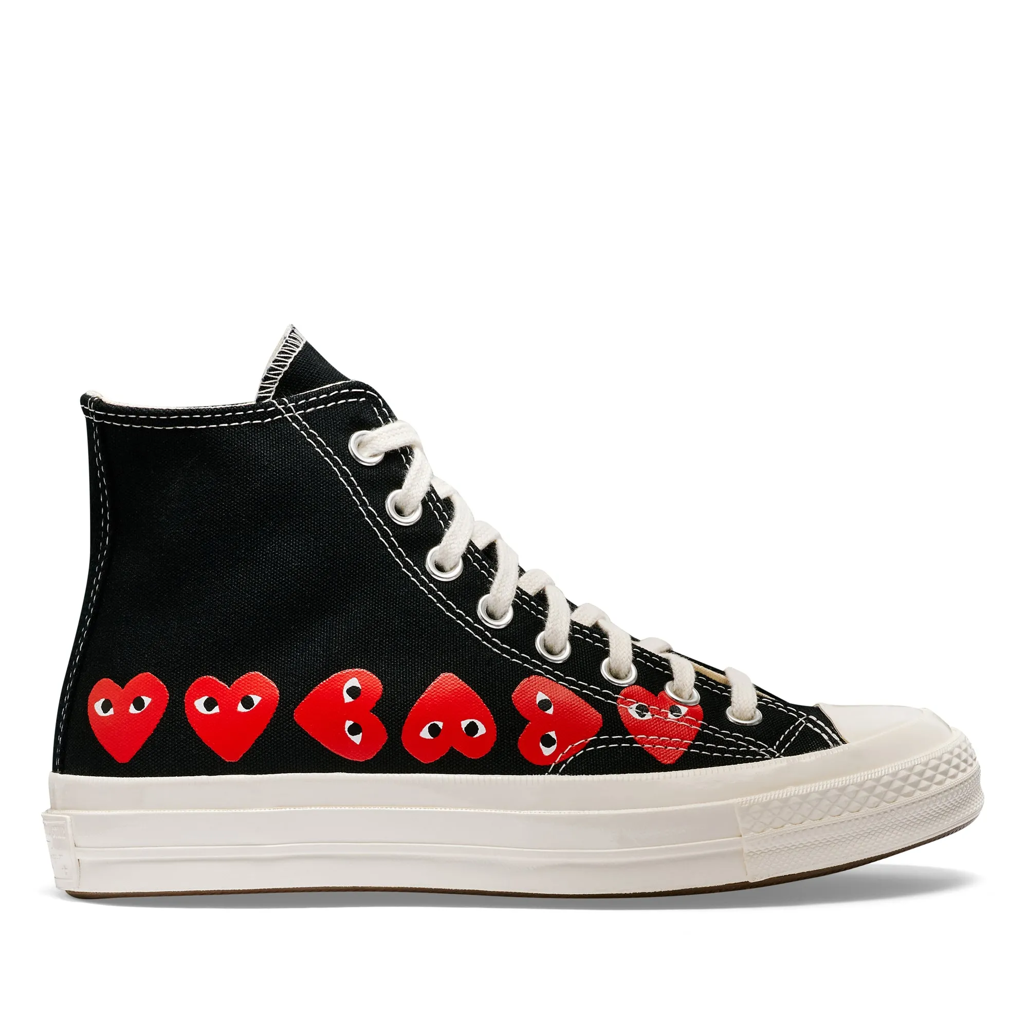 Comme des Garons PLAY Multi Red Heart Chuck Taylor All Star '70 High Sneakers - Black - AZ-K127-001-1