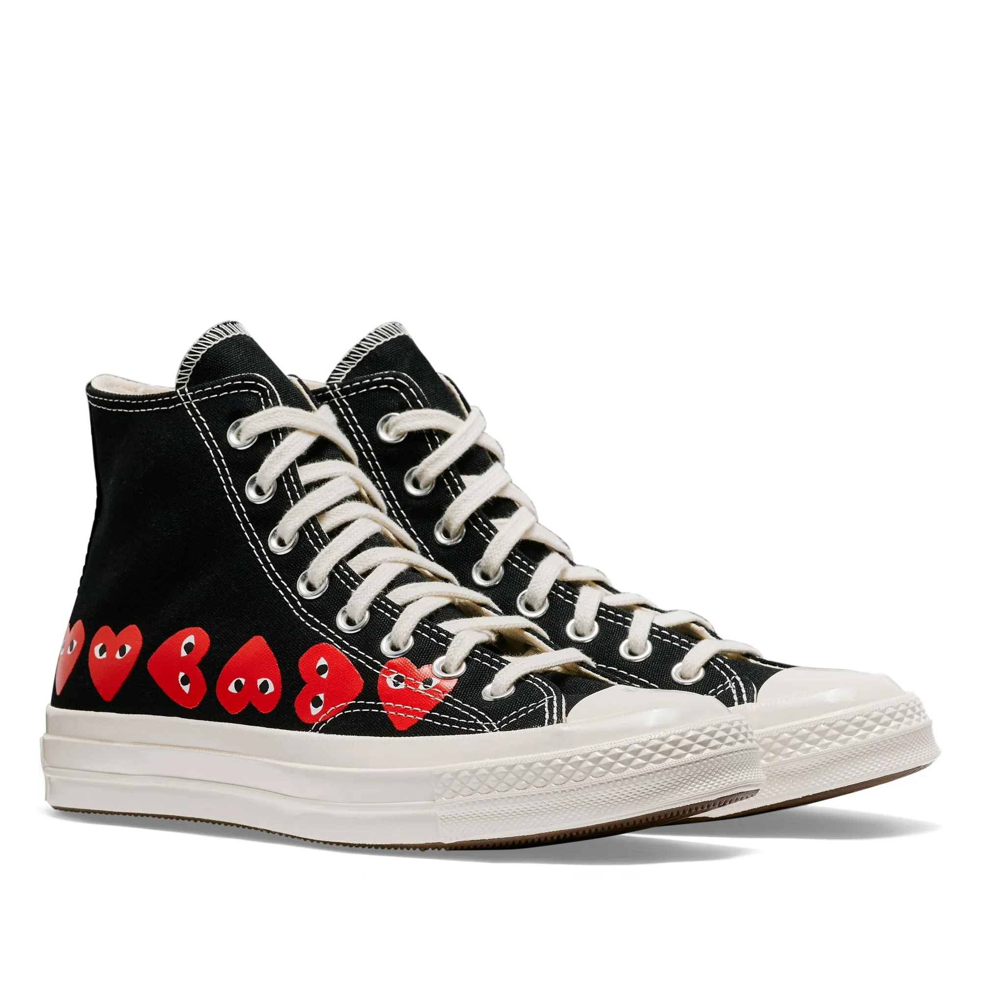 Comme des Garons PLAY Multi Red Heart Chuck Taylor All Star '70 High Sneakers - Black - AZ-K127-001-1