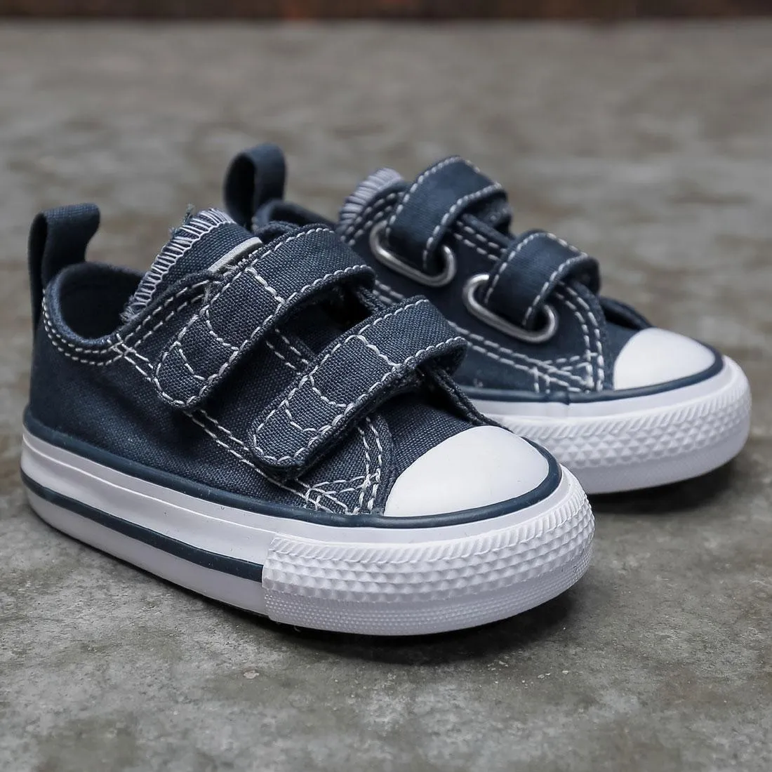 Converse Little Kids Chuck Taylor All Star Hook And Loop Ox (navy / white)