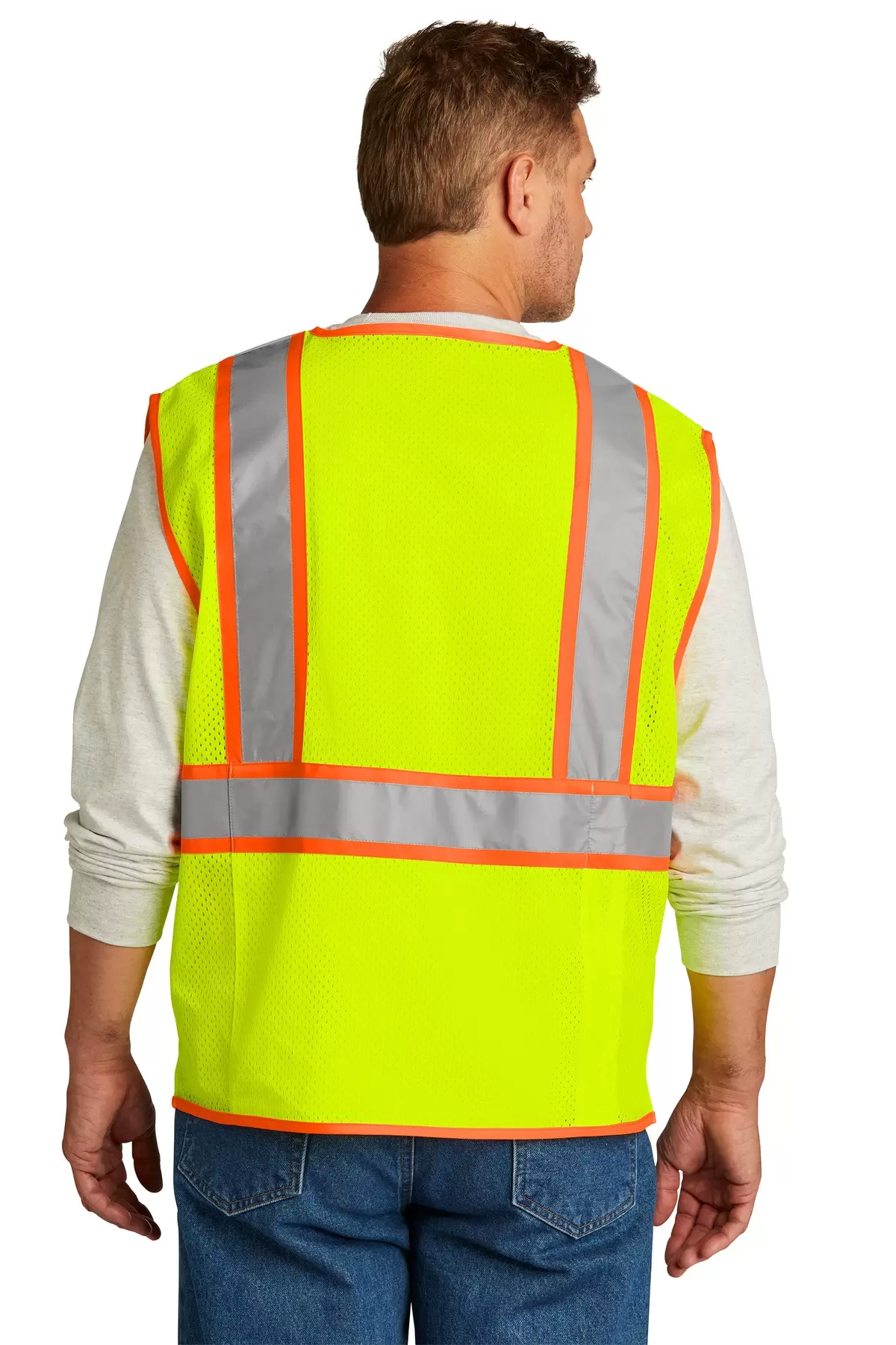 Cornerstone CSV105 CornerStone    ANSI 107 Class 2 Surveyor Zippered Two-Tone Vest SKU: CSV105