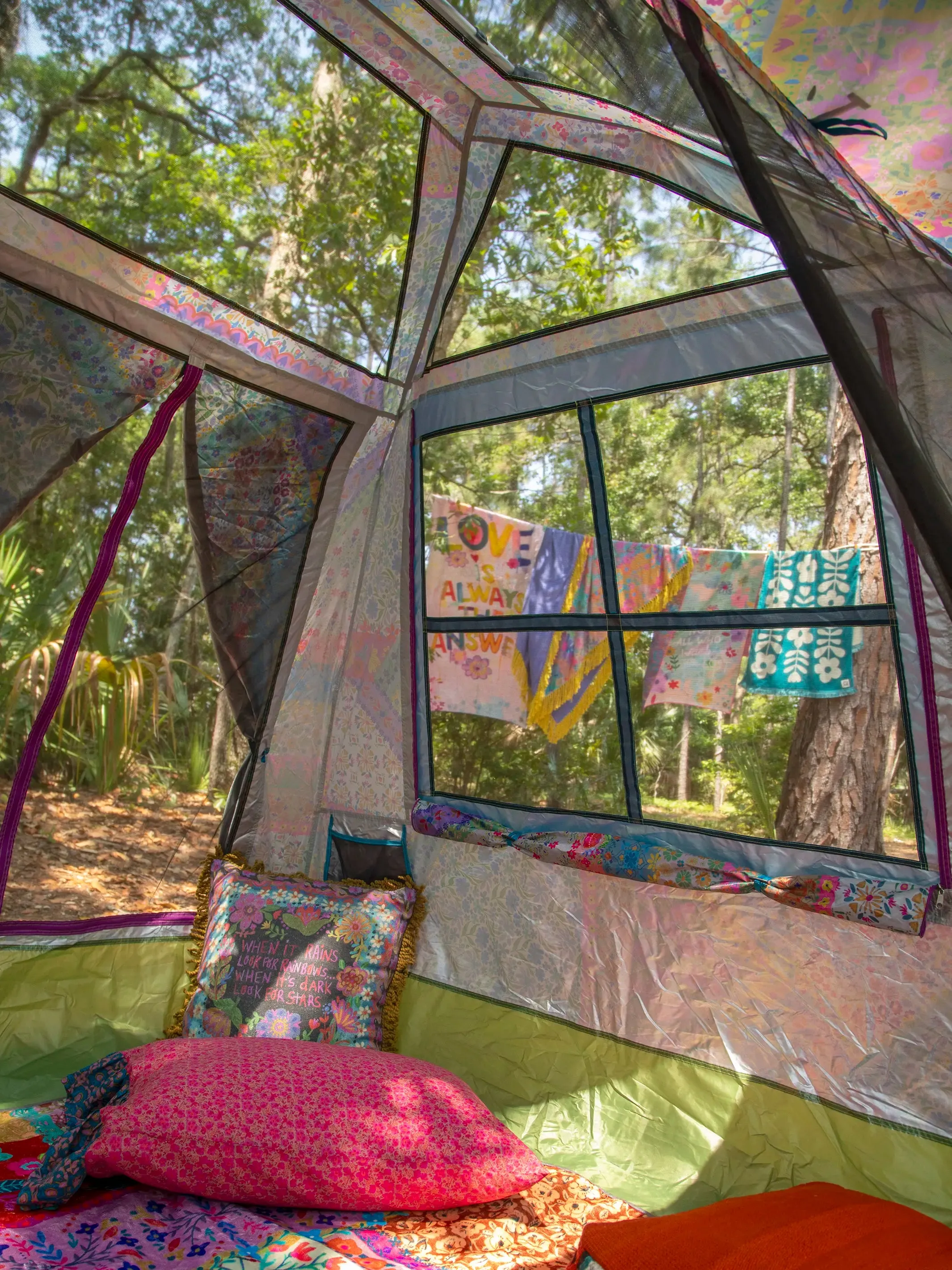 Cozy Cottage Camp Tent - Folk Flower Patchwork