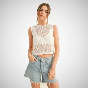 Crochet Knitted Sleeveless Top