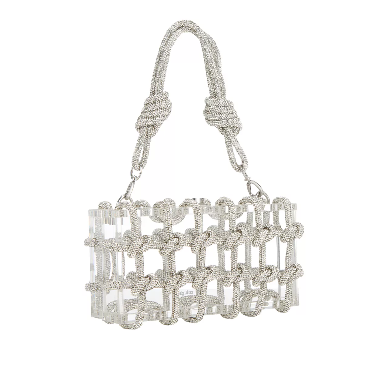 CULT GAIA Bess Rhinestone Knotted Shoulder Bag - Clear