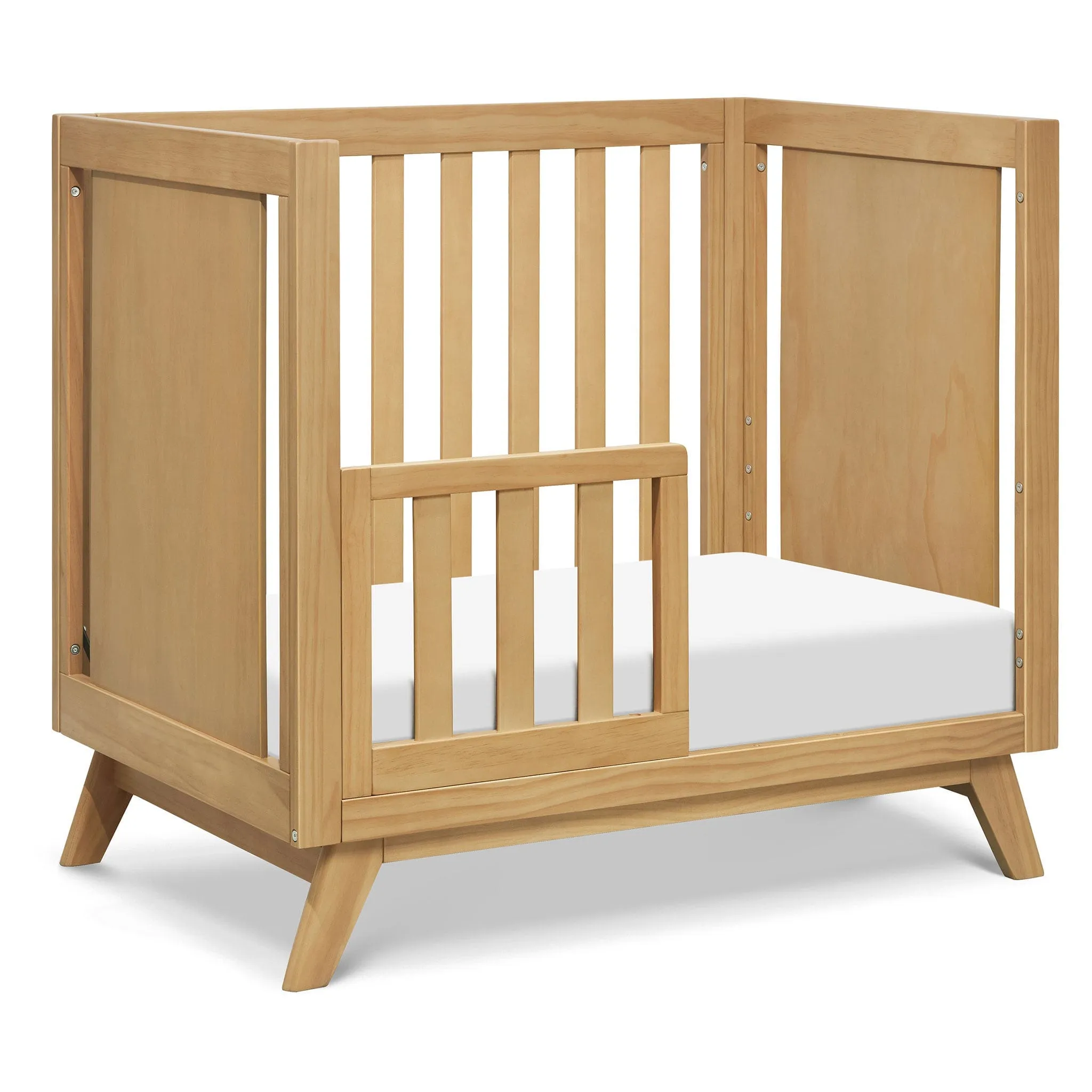 DaVinci Otto 3-in-1 Convertible Mini Crib with 4" Mattress - Honey  - Clement