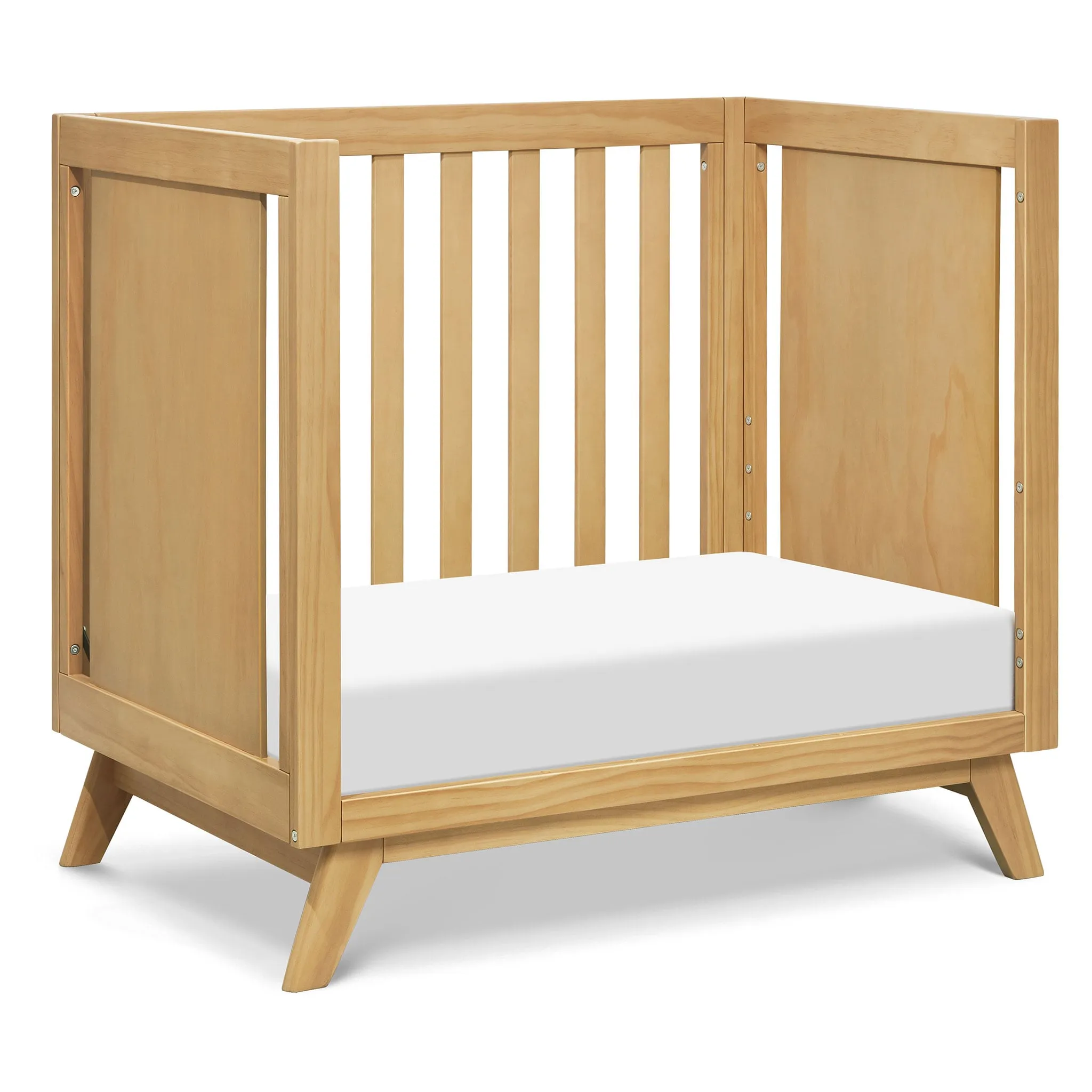 DaVinci Otto 3-in-1 Convertible Mini Crib with 4" Mattress - Honey  - Clement