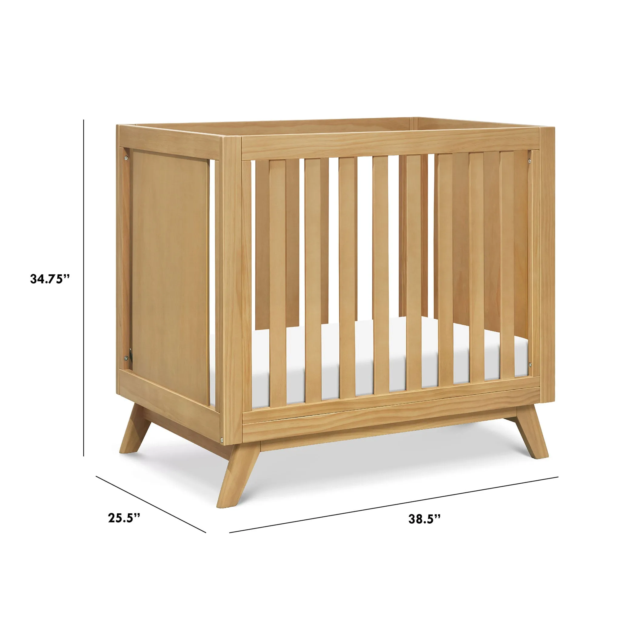 DaVinci Otto 3-in-1 Convertible Mini Crib with 4" Mattress - Honey  - Clement