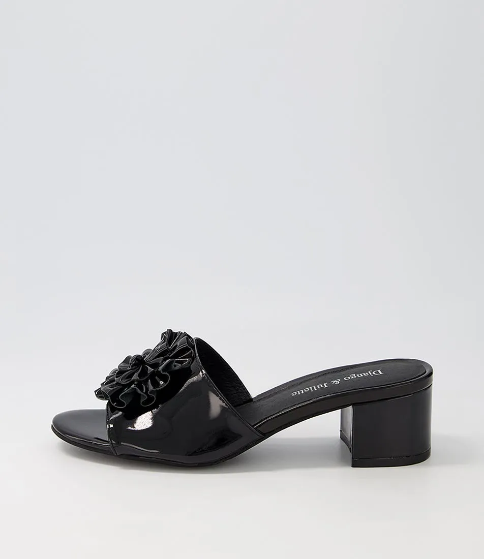 DJANGO & JULIETTE Aldah Black Patent Leather Mules