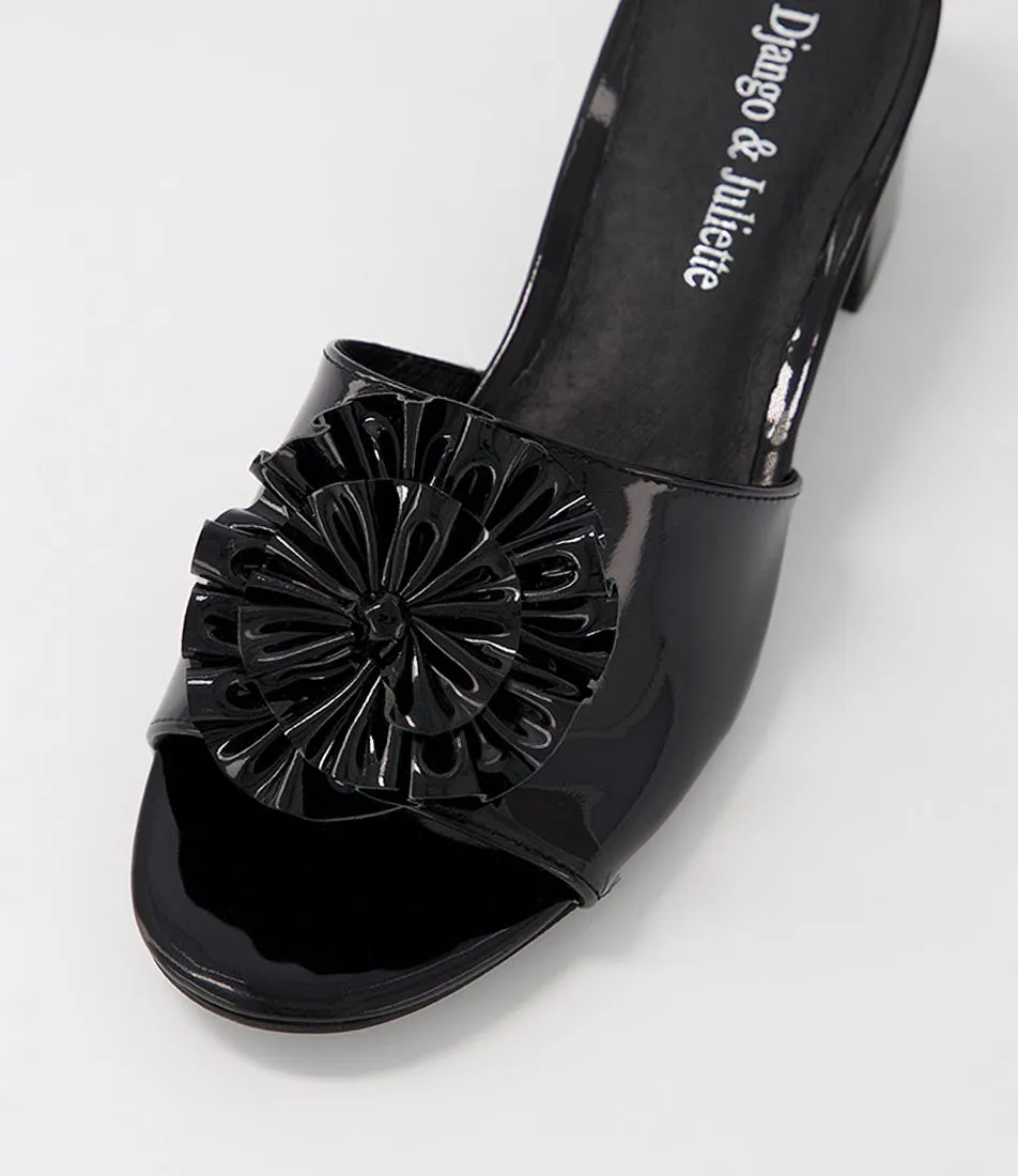 DJANGO & JULIETTE Aldah Black Patent Leather Mules