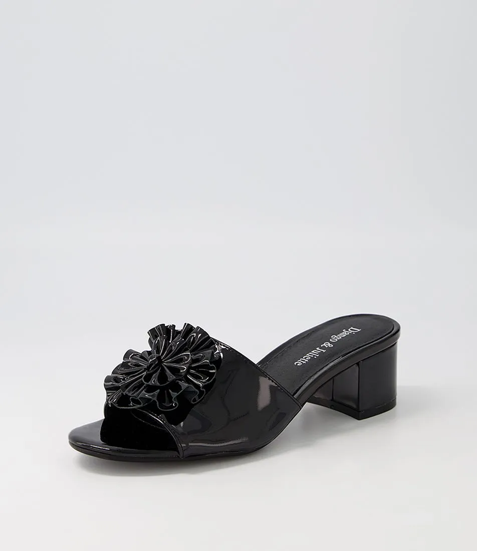 DJANGO & JULIETTE Aldah Black Patent Leather Mules