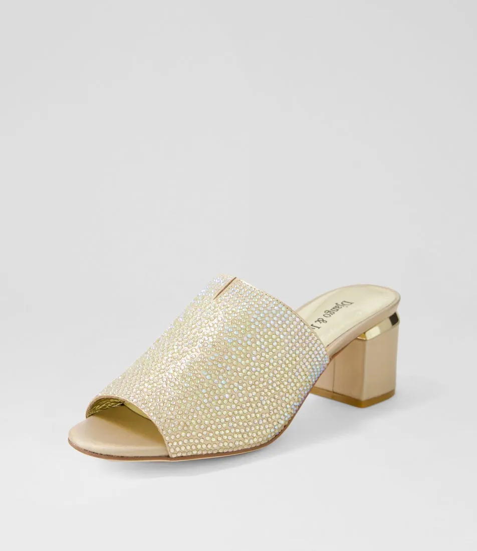 DJANGO & JULIETTE Samarin Gold Petrol Multi Mules