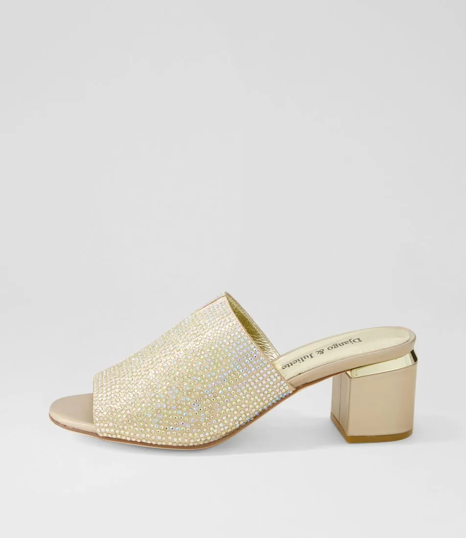 DJANGO & JULIETTE Samarin Gold Petrol Multi Mules