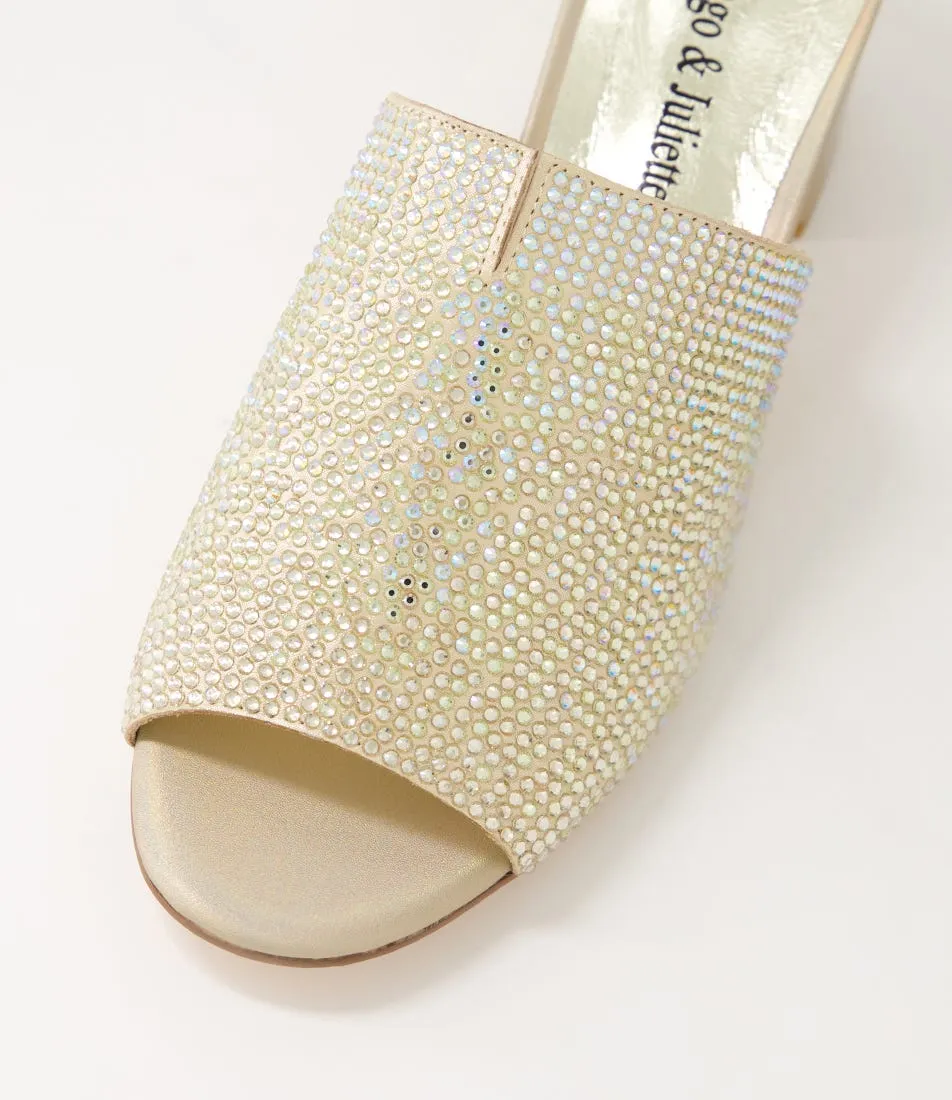 DJANGO & JULIETTE Samarin Gold Petrol Multi Mules