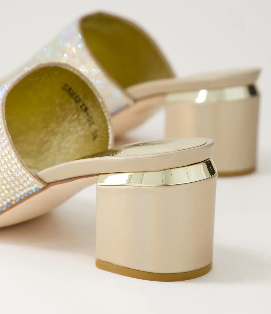 DJANGO & JULIETTE Samarin Gold Petrol Multi Mules