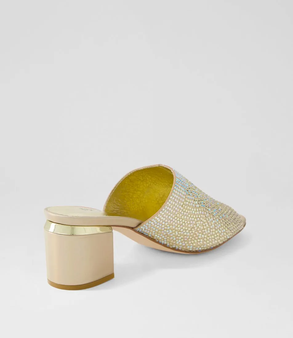 DJANGO & JULIETTE Samarin Gold Petrol Multi Mules