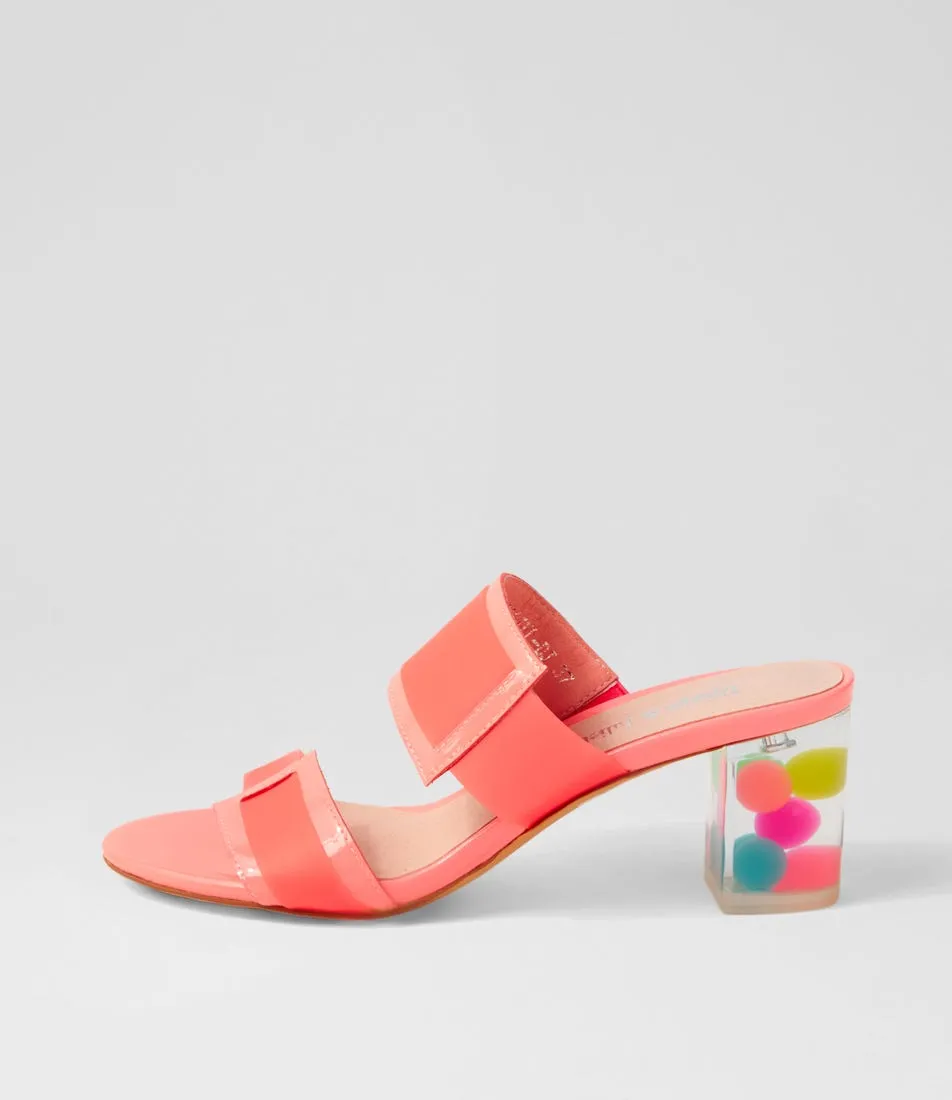 DJANGO & JULIETTE Sistel Melon New Bubble Patent Vinylite Mules