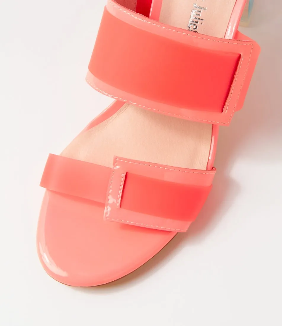 DJANGO & JULIETTE Sistel Melon New Bubble Patent Vinylite Mules