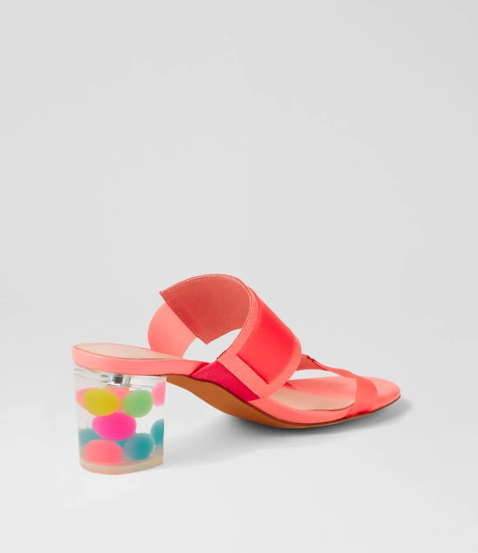 DJANGO & JULIETTE Sistel Melon New Bubble Patent Vinylite Mules