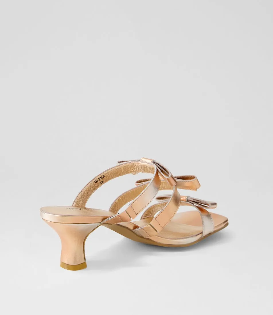 DJANGO & JULIETTE Ulpha Rose Gold Mix Leather Mules