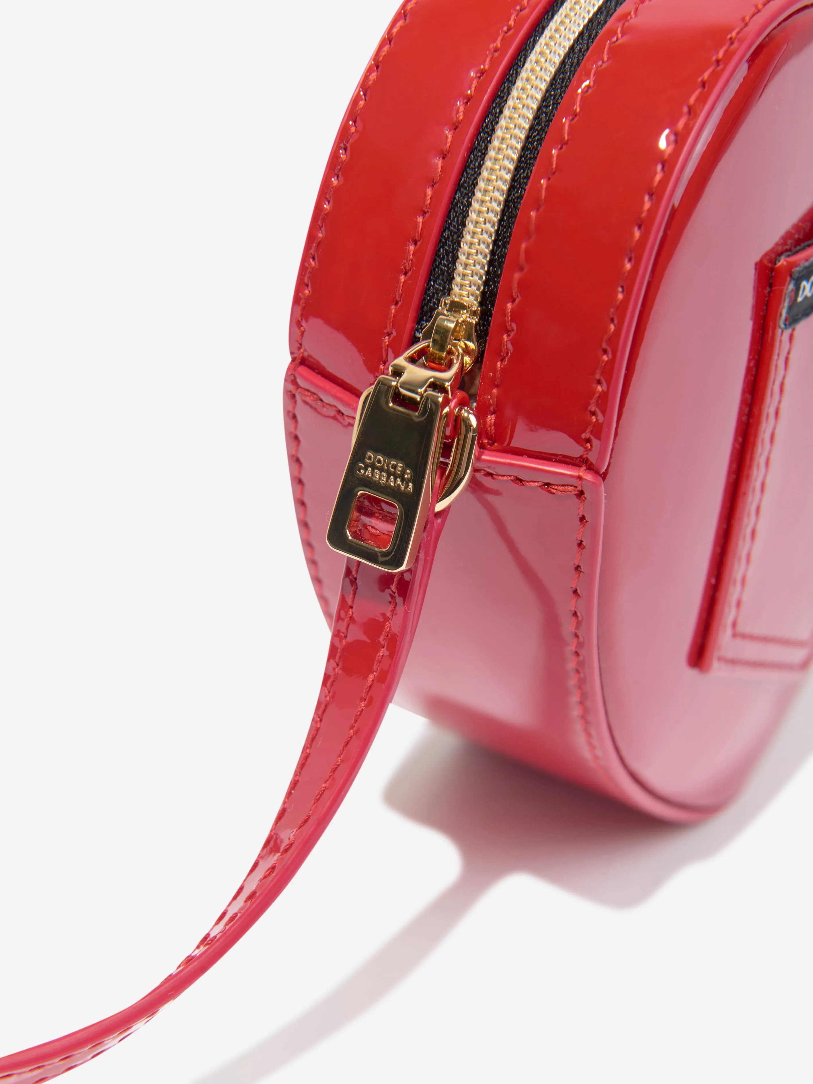 Dolce & Gabbana Girls Leather Heart Crossbody Bag in Red (20cm)