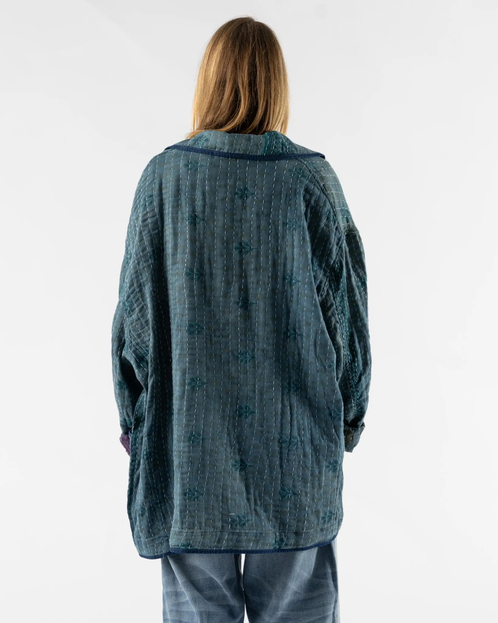 Dr. Collectors Cunningham Jacket in Vintage Kantha Quilt Indigo