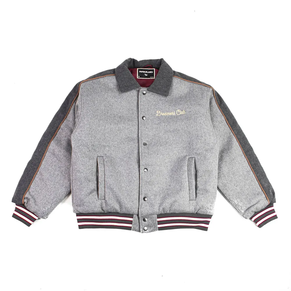 Dreamers Club Varsity Jacket (Heather Grey)