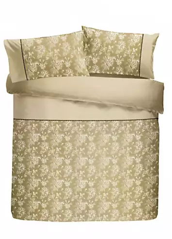 Dreams & Drapes Champagne Woven Jasmine Duvet Cover Set | Kaleidoscope