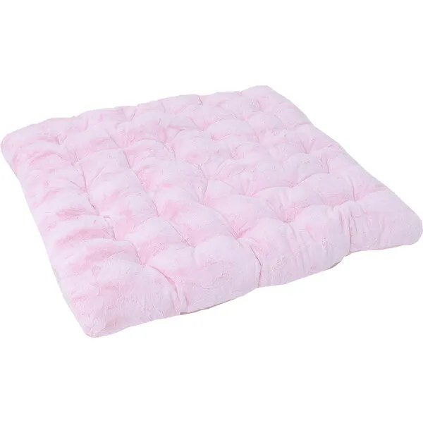 E&E Cuddle Faux Fur Padded Play Mattress, Pink