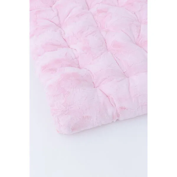 E&E Cuddle Faux Fur Padded Play Mattress, Pink