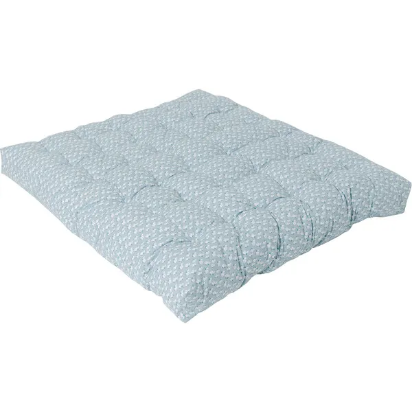 E&E Savannah Play Mattress, Blue Ditsy/White Pom