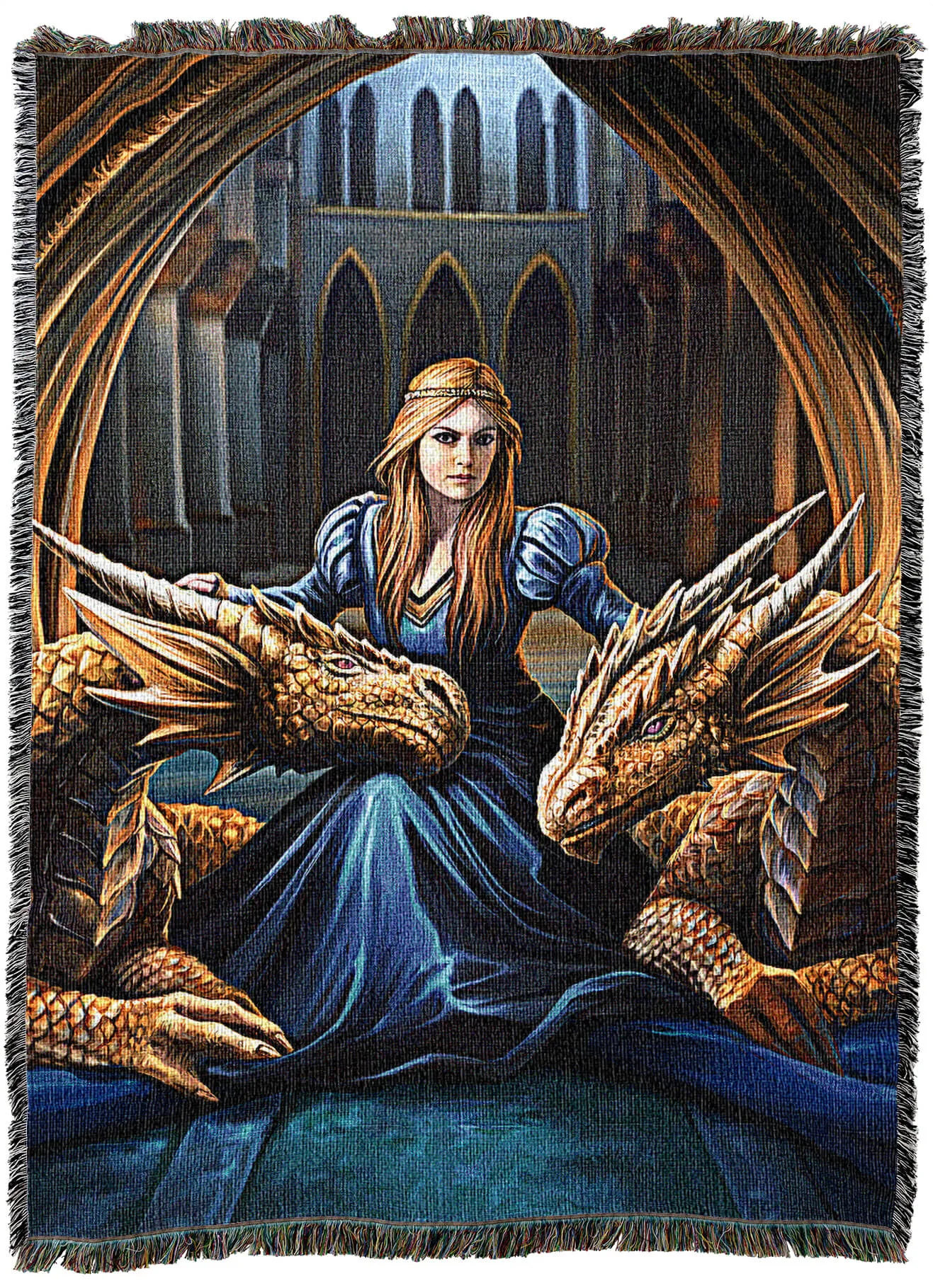 Fierce Loyalty Dragons Tapestry Blanket