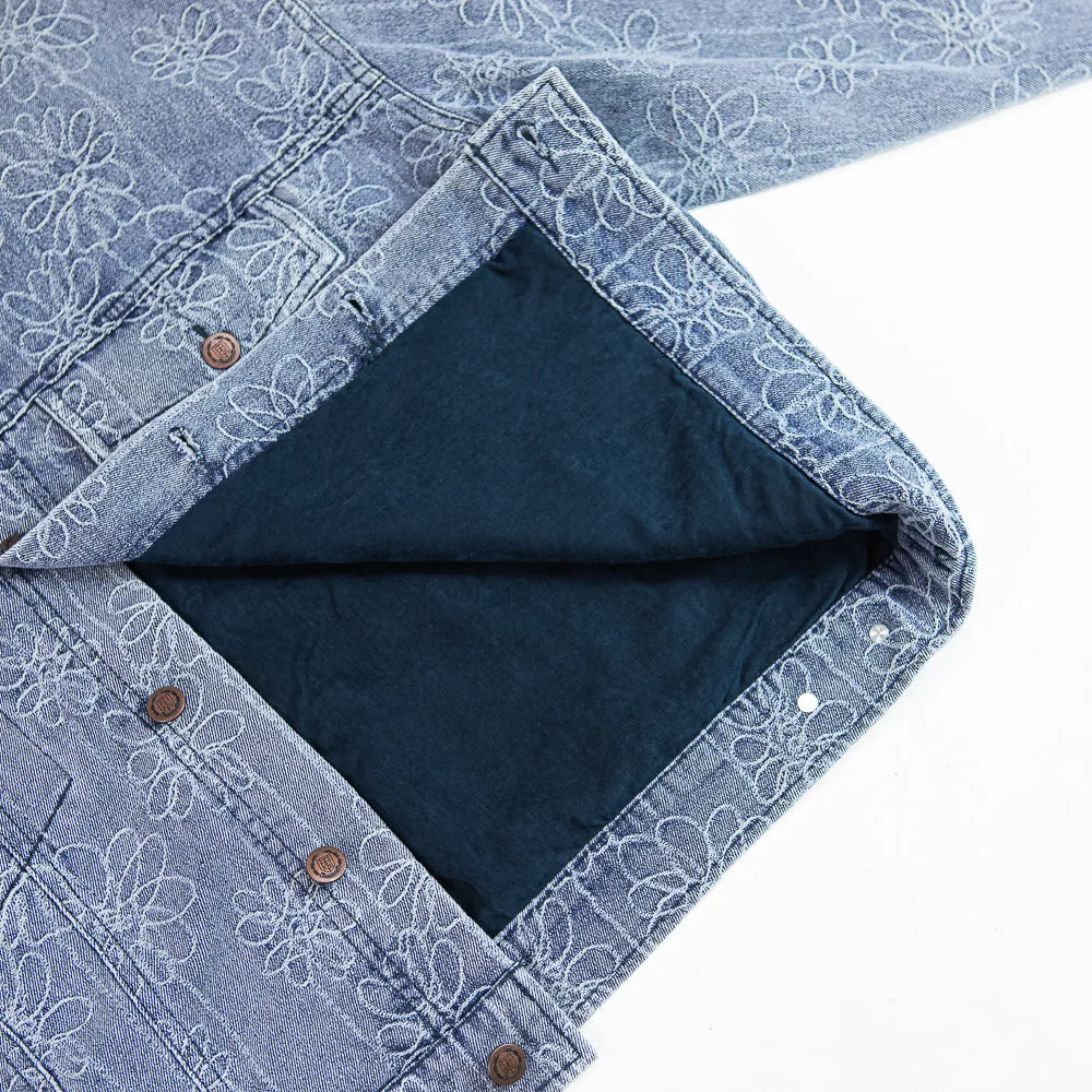 Flower Jacquard Jacket (Light Indigo)