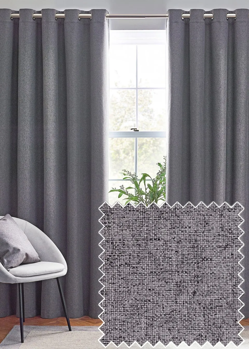 furn. Dawn 100% Blackout Thermal Eyelet Curtains