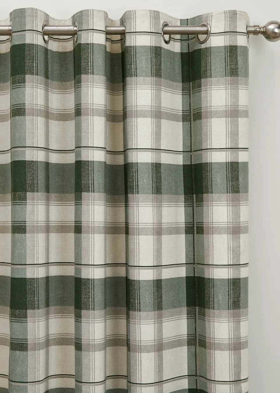 Fusion Balmoral Check Bottle Green Eyelet Curtains