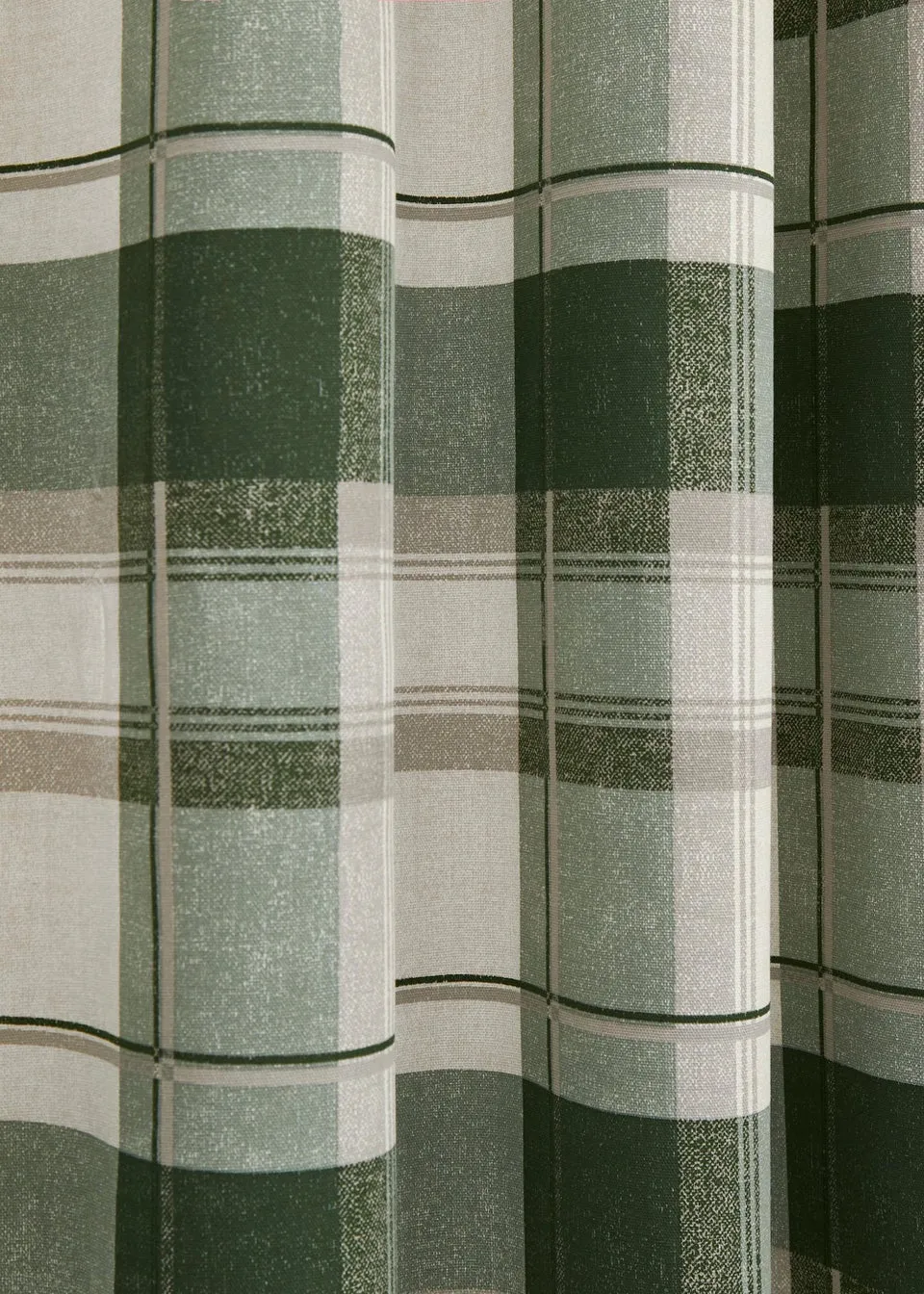 Fusion Balmoral Check Bottle Green Eyelet Curtains