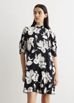 Ganni -  Printed Crepe Mini Dress - Dress