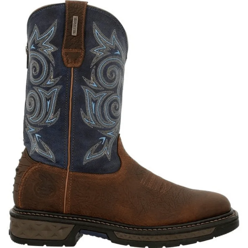 Georgia Boot Men's Carbo-Tec LT Brown and Navy Round Toe Work Boot GB00435