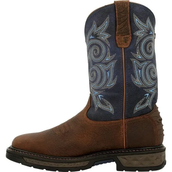 Georgia Boot Men's Carbo-Tec LT Brown and Navy Round Toe Work Boot GB00435